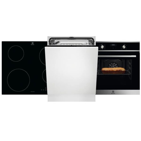Ugradbeni set Electrolux pećnica EOF5H40BX + indukcijska ploča LIB60420CK + perilica posuđa EEA17200L