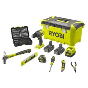 Ryobi aku bušilica-odvijač R18DD3-220TAH (18V ONE+, 2x2Ah, set ručnog alata)