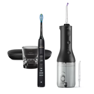 Četkica za zube Philips Sonicare HX9911/09 DiamondClean, Black + Tuš za zube Philips Sonicare HX3826/33 Power Flosser Cordless black