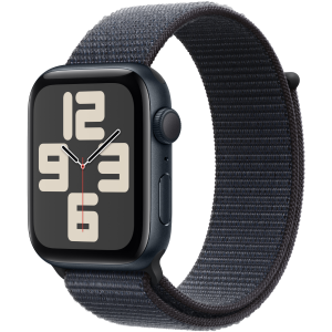 Apple Watch SE2 v3 GPS 44mm Midnight aluminium case with Ink sport loop