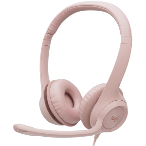Slušalice Logitech H390, žičane, USB, roze