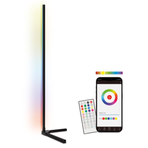 KSIX kutna podna svjetiljka SmartLED, 140cm, 12W, 450 lumena, daljinski, WI-FI