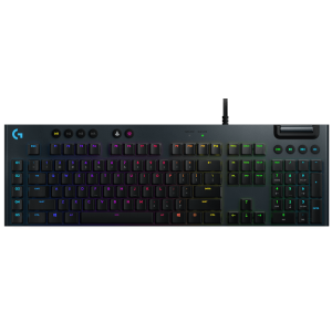 Tipkovnica Logitech G815, gaming, LIGHTSYNC RGB, mehanička-linear, žičana, aluminijska, crna