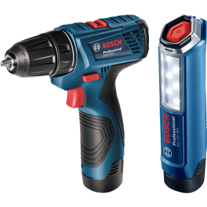 Aku bušilica-odvijač Bosch Professional GSR 120 LI + svjetiljka GLI 12V-300 - sa baterijom i punjačem