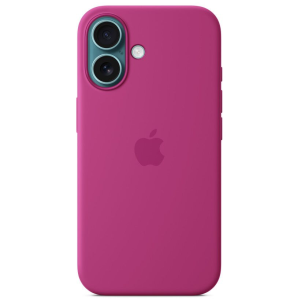 Apple iPhone 16 silicone case with MagSafe Fuchsia