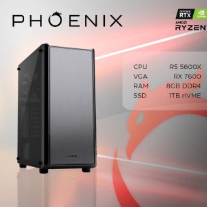 Računalo Phoenix SD 102 AMD R5/16/1TB/550W/RX7600 + Set tipkovnica,miš,podloga,slušalice