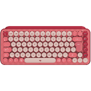 Tipkovnica Logitech POP Keys, mehanička, bežična, rozo-crvena