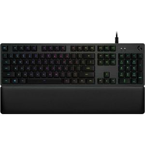Tipkovnica Logitech G513, gaming, LIGHTSYNC RGB, mehanička-GX Brown, žičana, aluminijska, crna