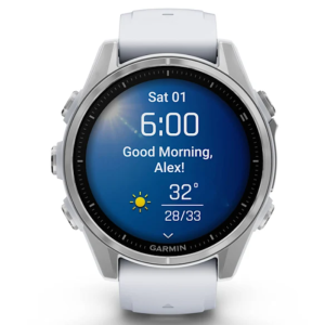 Pametni Outdoor sat Garmin Fenix 8 43mm AMOLED silver, whitestone remen