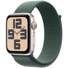 Apple Watch SE2 v3 GPS 40mm Starlight aluminium case with Lake green sport loop