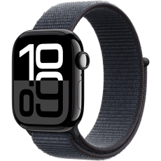 Apple Watch Series 10 GPS 42mm Jet black aluminium case with Ink sport loop