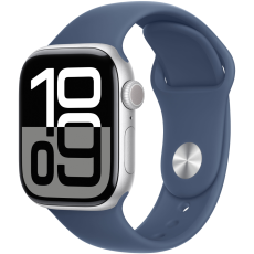 Apple Watch Series 10 GPS 42mm Silver aluminium case with Denim sport band - M/L