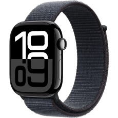 Apple Watch Series 10 GPS 46mm Jet Black aluminium Case with Ink Sport Loop