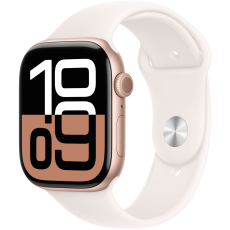 Apple Watch Series 10 GPS 46mm Rose Gold aluminium case with Light Blush sport band - M/L