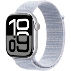Apple Watch Series 10 GPS 46mm Silver aluminium case with Blue Cloud sport loop