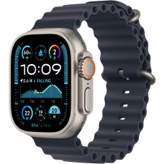 Apple Watch Ultra2 v2 Cellular 49mm Natural Titanium case with Navy Ocean band