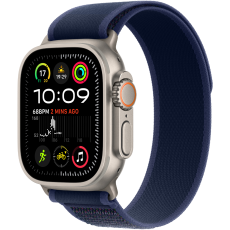 Apple Watch Ultra2 v2 Cellular 49mm Natural Titanium case with Blue Trail loop - S/M