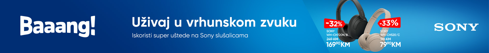 Uživaj u vrhunskom zvuku uz Sony slušalice