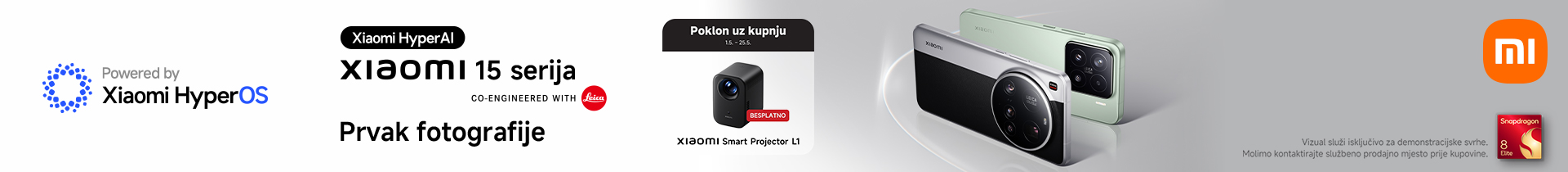 Xiaomi 15 uz poklon projektor