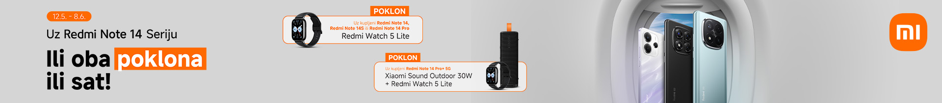 Uz Redmi Note 14 seriju ili oba poklona ili sat!