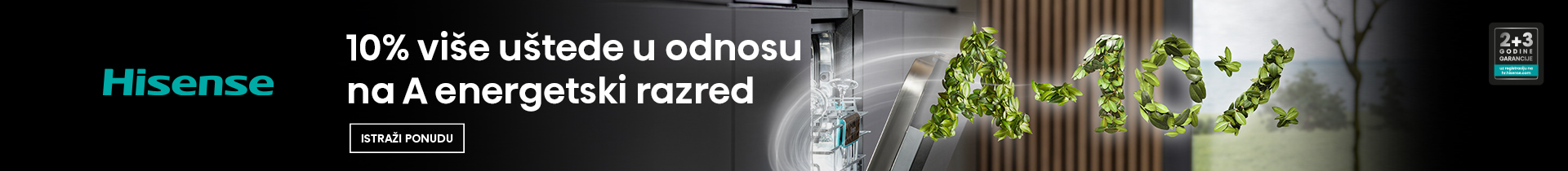 10% više uštede u odnosu na A energetski razred
