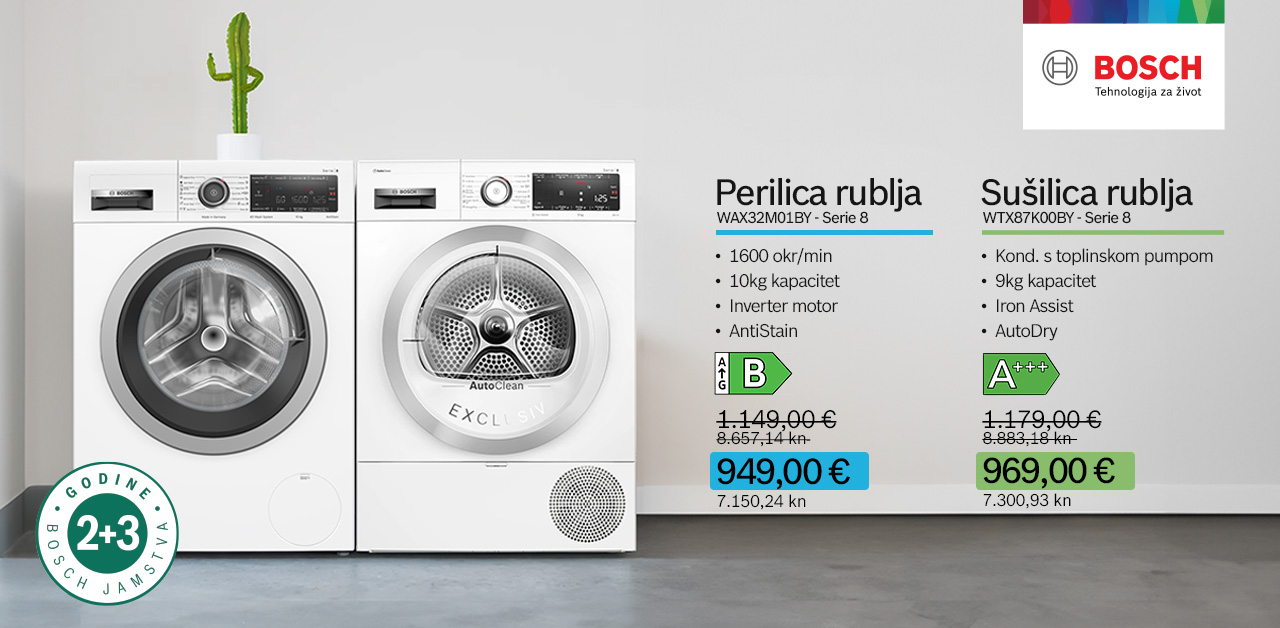 Zgrabi novu Bosch perilicu ili sušilicu serije 8