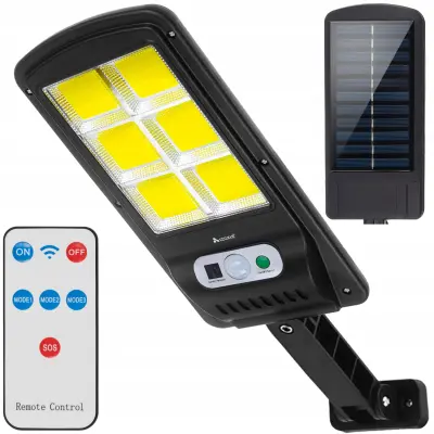 Solar 120 LED COB cestovna svjetiljka sa PIR senzorom pokreta + daljinski upravljač