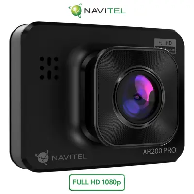 NAVITEL AR200 PRO dashcam, Full HD, noćni vid, G-senzor, aplikacija, 2" zaslon, kut snimanja 140°, poklon-bon, crna