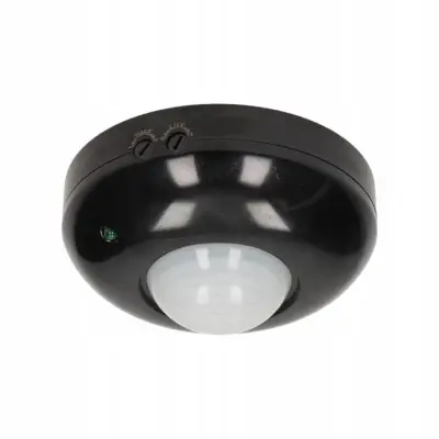 PIR senzor pokreta, montiran na strop, 360°, IP20, 1200 W, crni