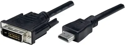 Manhattan kabel HDMI - DVI (24+1) M/M, 1.8m, crni
