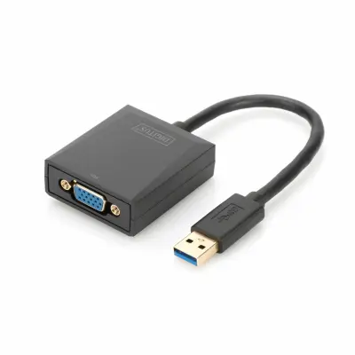 Digitus USB 3.0, VGA, prijenosnik, TV zaslon, video adapterski kabel [1x USB 3.2 gen. 1 utikač A (USB 3.0) - 1x ženski konektor VGA] DA-70840 15.00 cm