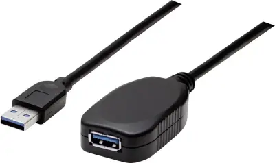 Manhattan USB 3.0 aktivni produžni kabel, 5m, crni