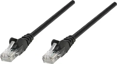 Intellinet Cat5e, CCA, U/UTP, PVC, RJ45, 15m, crni