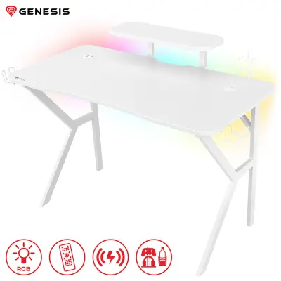 Gaming stol Genesis Holm 320 RGB, bijeli