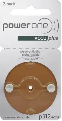 Powerone P312 punjiva baterija za slušne aparate, model ZA 312, NiMH, 23 mAh, 1,2 V, 2 komada