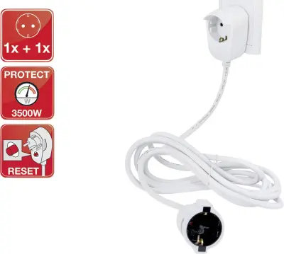 REV 0016130114 tok produžetak bijela 3.00 m H05VV-F 3G 1,5 mm²