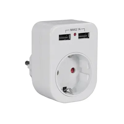 NV80L utičnica s dva USB priključka