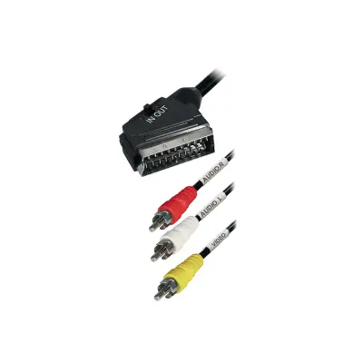 SCART / 3x RCA kabel s prekidačem, 1,5 m
