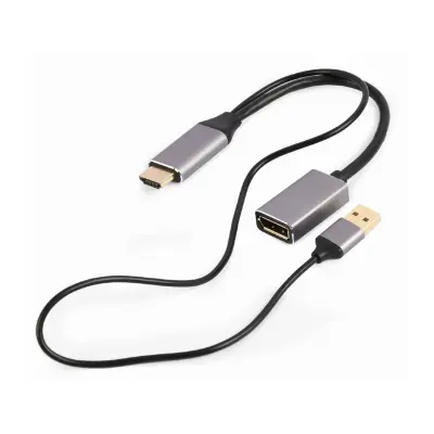 GEMBIRD AKTIVNI 4K HDMI NA DISPLAYPORT ADAPTER (F) CRNA, 10 CM