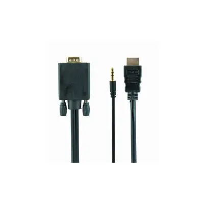 GEMBIRD A-HDMI-VGA-03-10 adapter (HDMI M - D-Sub (VGA), 3,5 mm stereo priključak M; 3 m; crna)