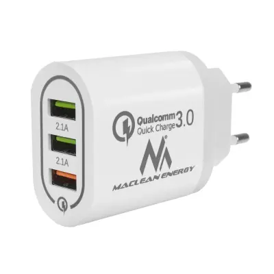 2x USB 1x QC 3.0 punjač MCE-479W, bijela