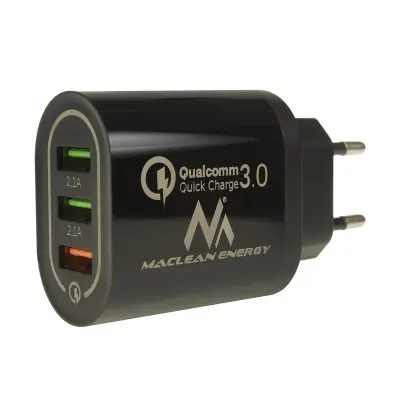 MCE-479B punjač 2x USB 1x QC 3.0 - crna