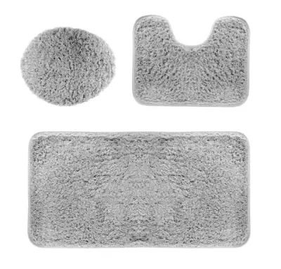 Set od tri univerzalna kupaonska tepiha siva 2