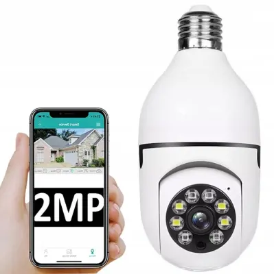 WIFI IP bežična 2MPX LED nadzorna kamera Rotirajuća E27 Thread HotSpot