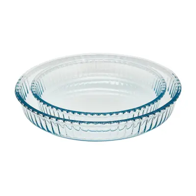 Set od 2 Borcam kalupa za pite, 32 i 36 cm / 2 komada / staklo