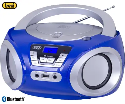 TREVI CMP 544 BT Boombox radio i CD player, FM radio, Bluetooth, USB, AUX, LCD zaslon, antena, plava