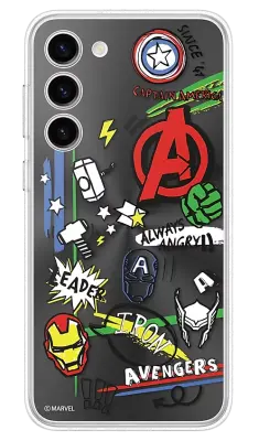 Pozadina za zaštitnu masku s okvirom Marvel Doodle za Samsung Galaxy S23+ crna GP-TOS916HICBW