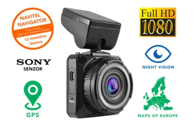 NAVITEL R600 GPS kamera za nadzor u vozilu, SONY senzor, Full HD 1920x1080 (30 fps), 2-inčni zaslon, noćni vid, MicroSD, G-senzor, GPS, 170°
