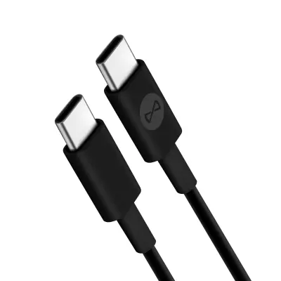 USB-C na USB-C kabel za brzo punjenje 60 W 3 A, duljina 1 m – crni