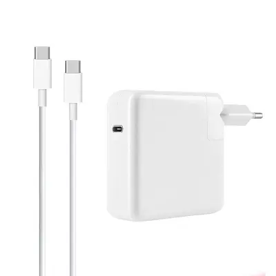 Zidni punjač za MacBook Snaga 61W s USB-C kabelom 2m LinQ Bijeli